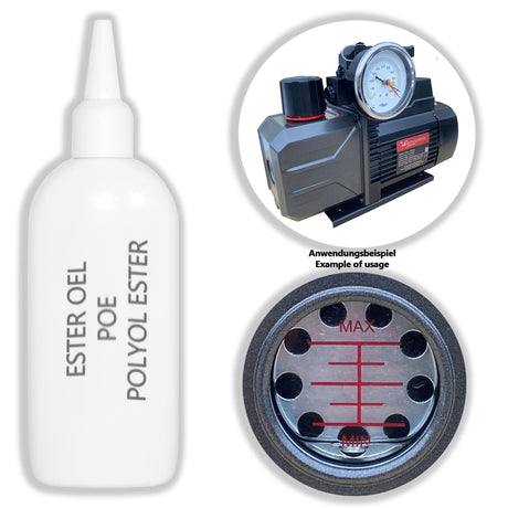 Ester Oel (Polyol Ester, POE) 130ml für Vakuumpumpe, Klimaanlagen R407c / R410a / R32