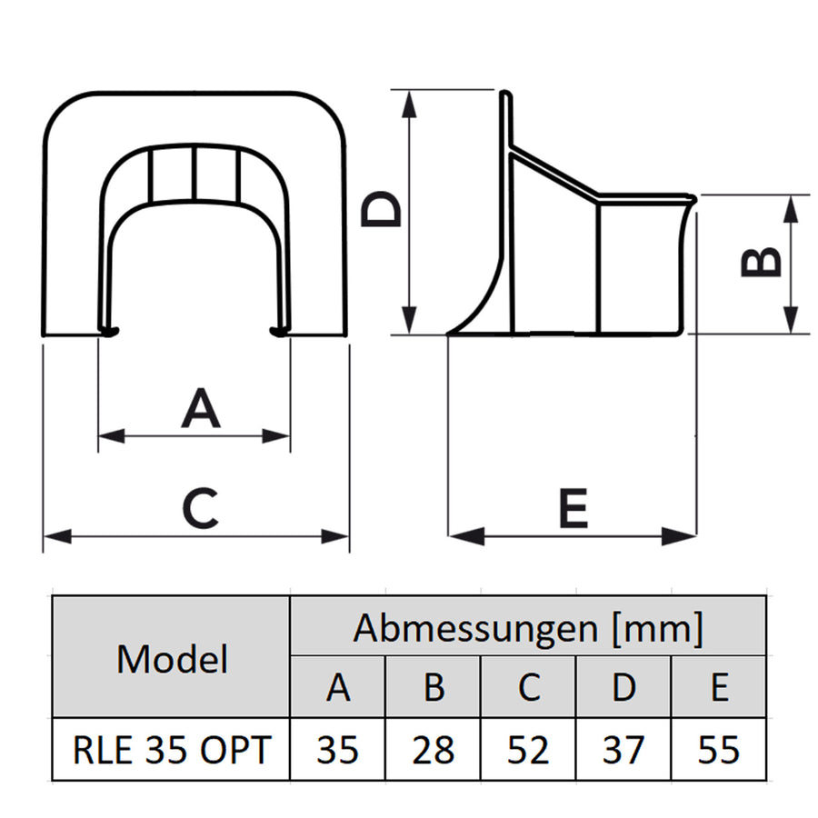 In-Line Anschluss (für Excellens Kanal) (RLE 35 - OPT), weiß