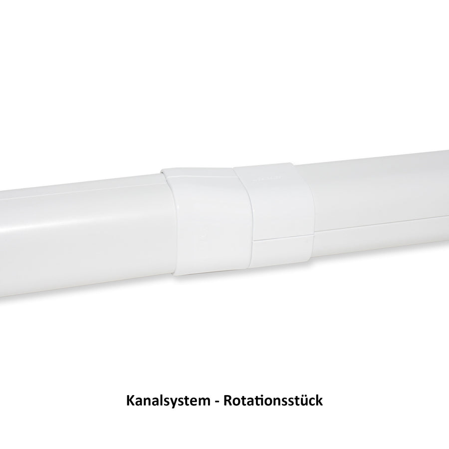 Kanal Rotation 90° (MRU 72 - EXC) mit Kanal Verbinder, weiß