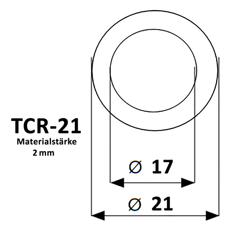 Kondensatrohr TCR-21 - Stecksystem TCR-21 - Ø 21mm aussen - Ø 17mm innen - 2 Meter lang - 2,0mm dick