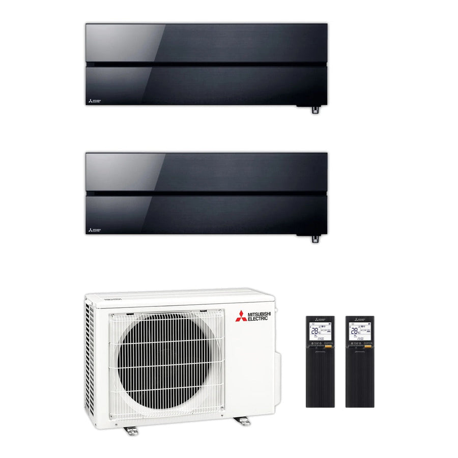 Mitsubishi Electric | Multi-Split-Klimaanlage 2x MSZ-LN25VGB an MXZ-2F33VF | 3,3 kW | Schwarz — Set aus Innen- und Außengerät