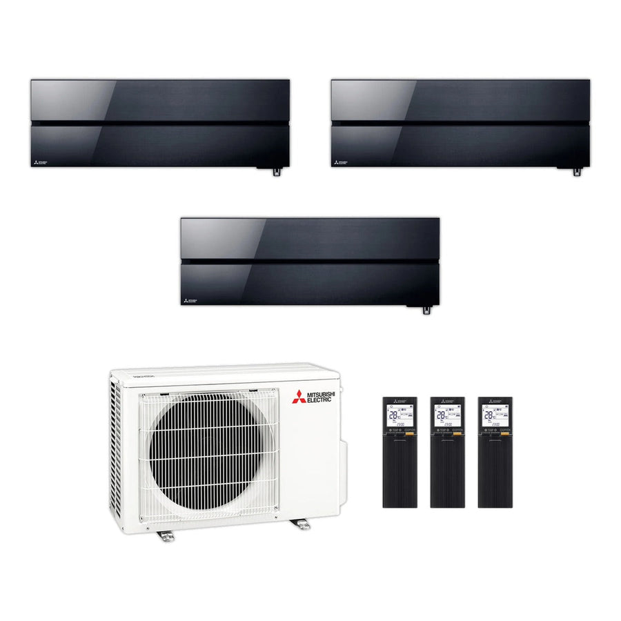Mitsubishi Electric | Multi-Split-Klimaanlage 3x MSZ-LN25VGB an MXZ-3F54VF | 5,4 kW | Schwarz — Set aus Innen- und Außengerät