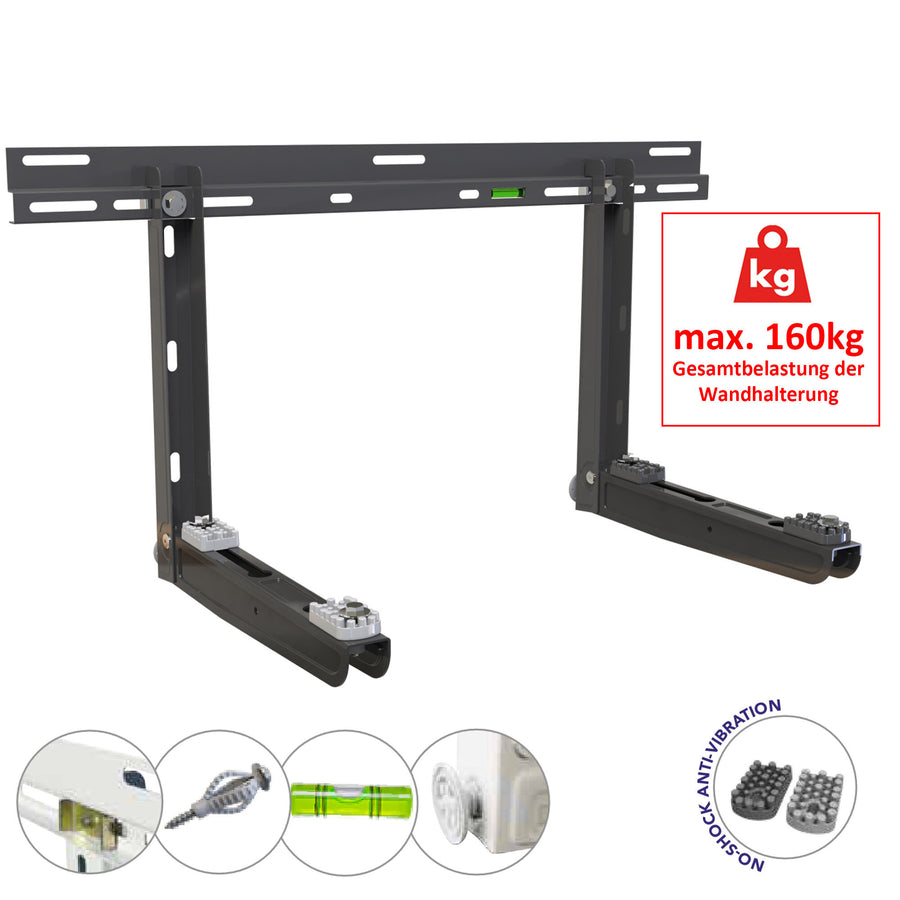 Wandkonsole GIOTTO SG-160 EVO anthrazit Wandhalterung für Split Klimaanlage Aussengerät