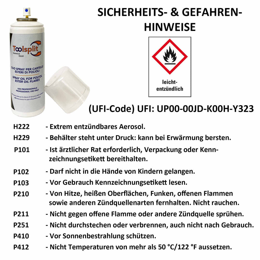 200ml Esterölspray - zum Ölen von Kupferrohren vor einer Bördelung