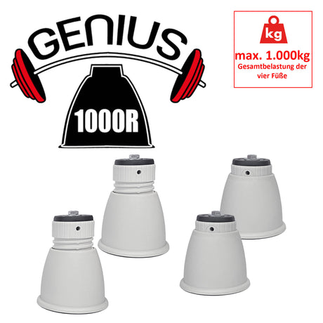 4er Set GENIUS 1000R Standfuß VRF/Wärmepumpe/Klimaanlage - Höhe 100-125mm, Farbe: Helles Elfenbein (SCD500101)