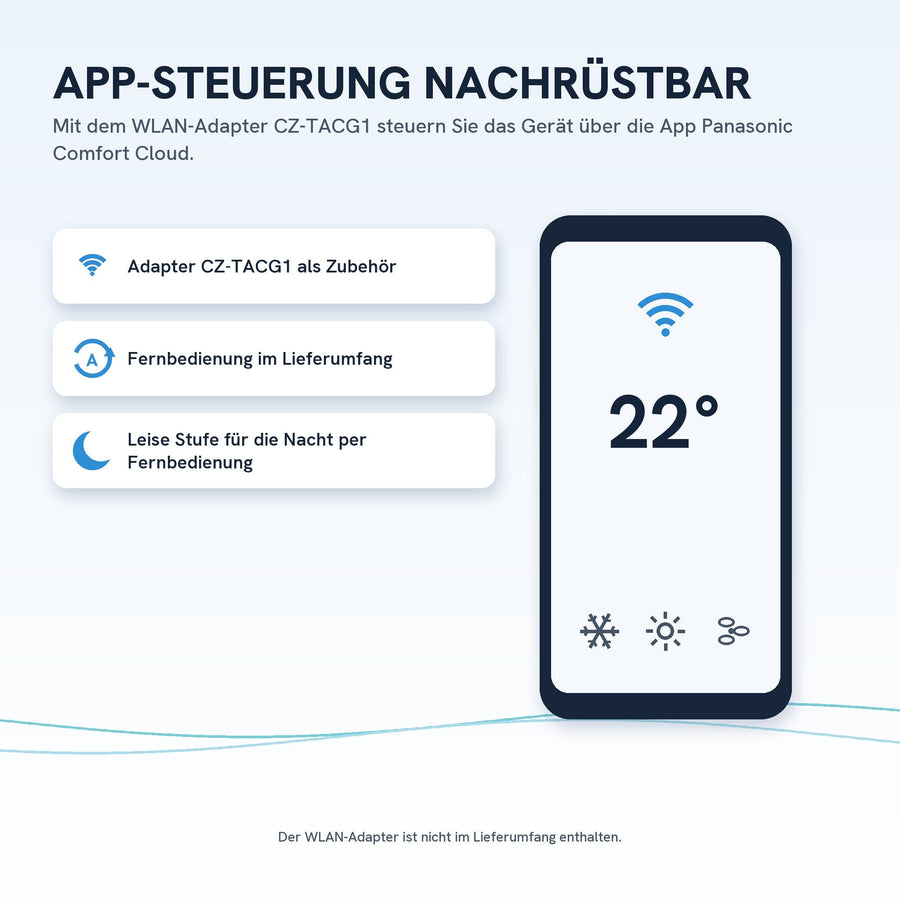 App-Steuerung mit WLAN-Adapter nachrüstbar