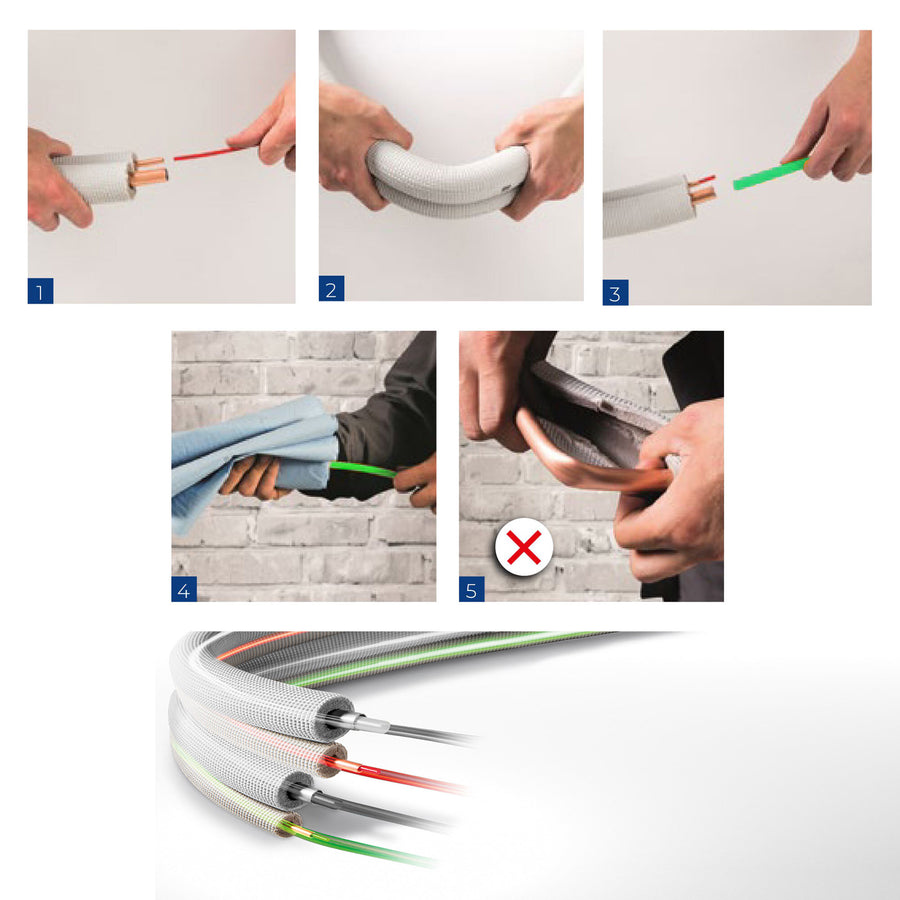 Biegekunststoffseele 2er-SET 1/4"-3/8" a. 4m für Kupferrohre