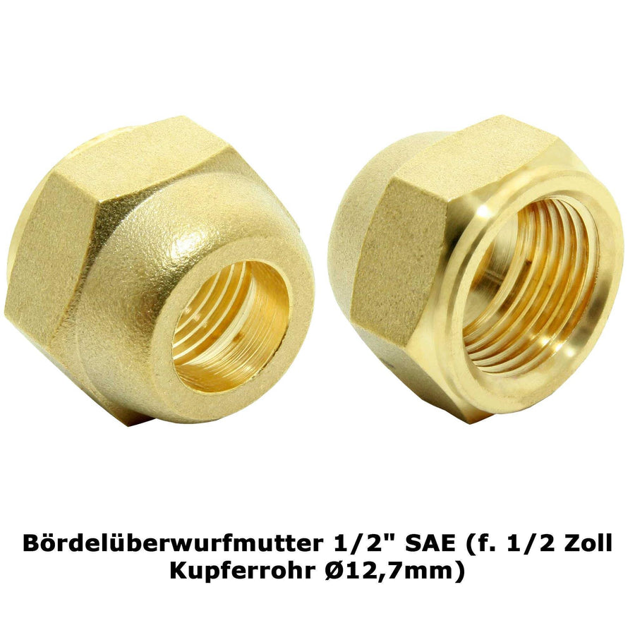 Bördelmutter / Überwurfmutter 1/2" SAE (f. 1/2 Zoll Kupferrohr Ø12,7mm)