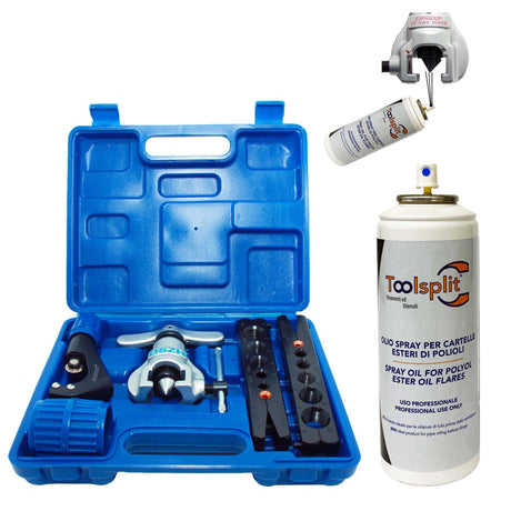 Bördelwerkzeug PROFI Zoll/mm & 200ml Esterölspray im praktischem Set