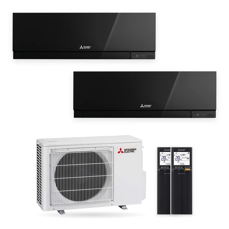 Mitsubishi Electric | Multi-Split-Klimaanlage | 1x MSZ-EF25VGK-B + 1x MSZ-EF42VGK-B + MXZ-2F53VF | 5,3 kW | Schwarz | WiFi