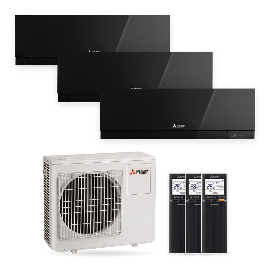 Mitsubishi Electric | Multi-Split-Klimaanlage | 1x MSZ-EF25VGK-B + 2x MSZ-EF35VGK-B + MXZ-3F68VF | 6,8 kW | Schwarz | WiFi