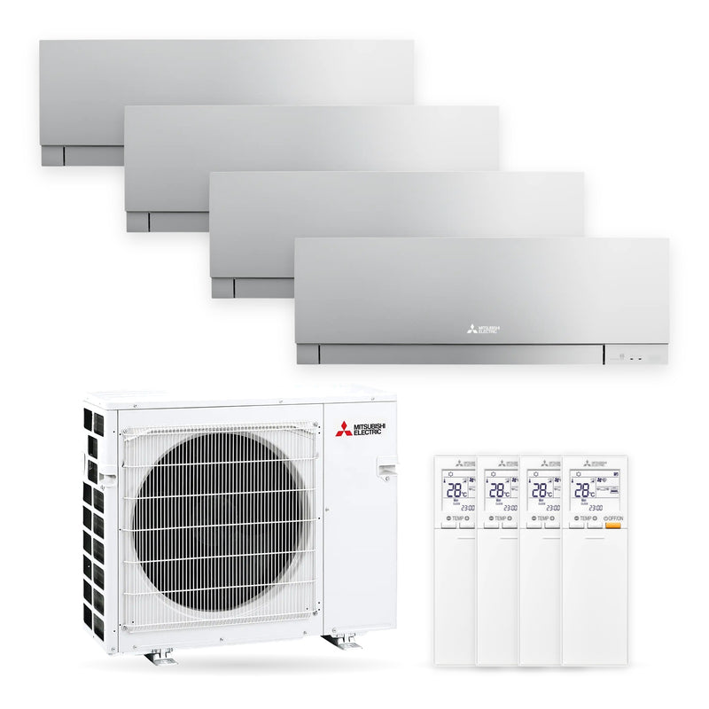 Mitsubishi Electric | Multi-Split-Klimaanlage | 3x MSZ-EF25VGK-S + 1x MSZ-EF42VGK-S + MXZ-4F80VF | 8,0 kW | Silber | WiFi