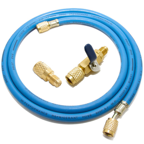 Klimaanlagen R410a Füllset. Füllschlauch, Kugelventil und Füllschlauch-Adapter