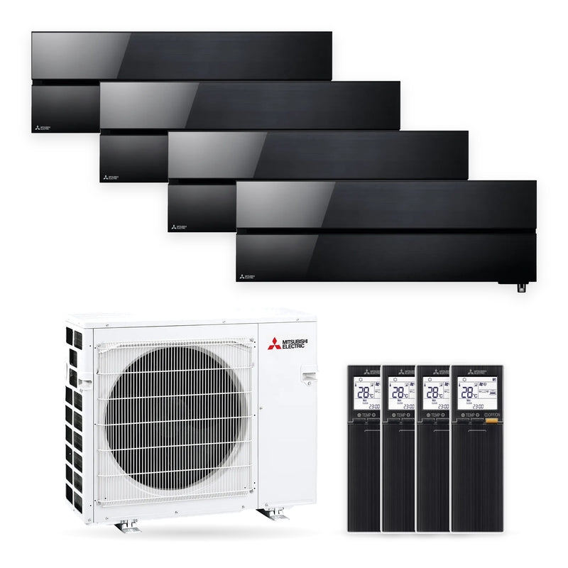 Mitsubishi Electric | Multi-Split-Klimaanlage | 3x MSZ-LN25VGB + 1x MSZ-LN35VGB + MXZ-4F72VF | 7,2 kW | Schwarz