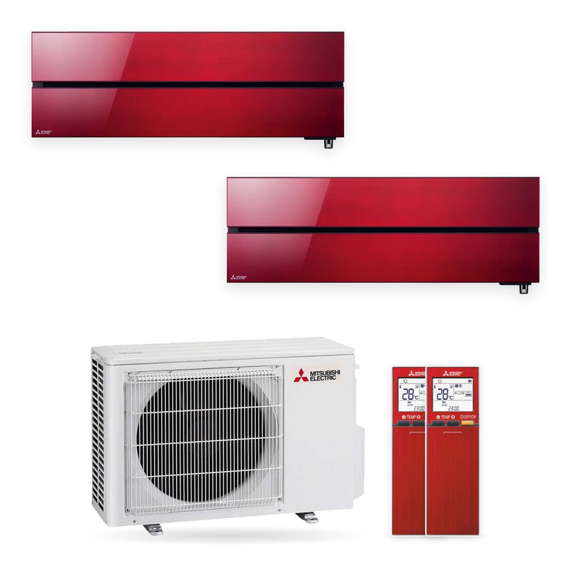 Mitsubishi Electric | Multi-Split-Klimaanlage | 1x MSZ-LN25VG2R + 1x MSZ-LN35VG2R + MXZ-2F53VF | 5,3 kW | Rubinrot | WiFi