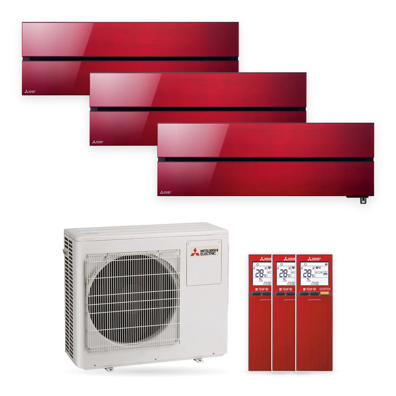 Mitsubishi Electric | Multi-Split-Klimaanlage | 3x MSZ-LN35VG2R + MXZ-3F68VF | 6,8 kW | Rubinrot | WiFi