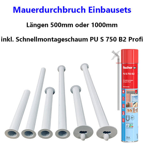 Mauerdurchbruch Einbauset in verschiedenen Ausführungen