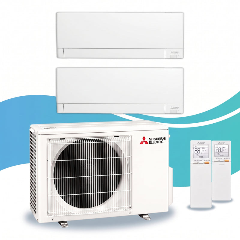 Mitsubishi Electric | Multi-Split-Klimaanlage 1x MSZ-AY25VGK + 1x MSZ-AY35VGK an MXZ-2F53VF | 5,3 kW — Set aus Innen- und Außengerät