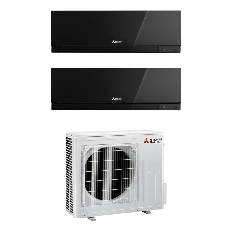 Mitsubishi Electric | Multi-Split-Klimaanlage 1x MSZ-EF25VGK-B + 1x MSZ-EF42VGK-B an MXZ-2F53VF | 5,3 kW | Schwarz — Set aus Innen- und Außengerät