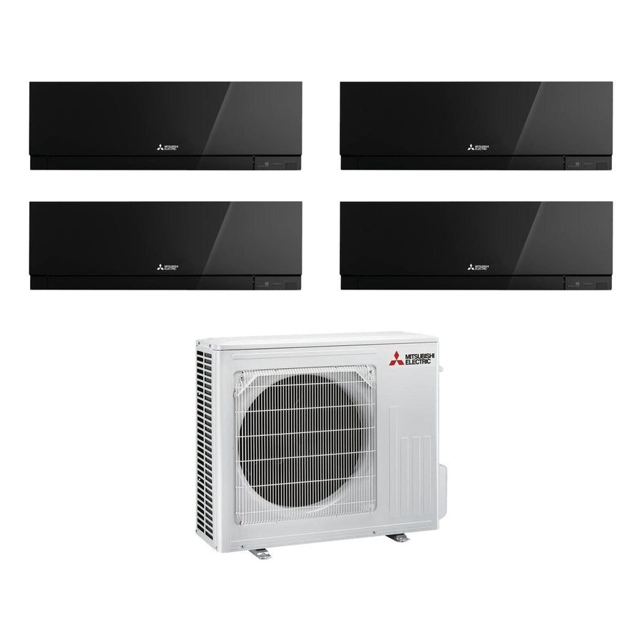 Mitsubishi Electric | Multi-Split-Klimaanlage 4x MSZ-EF25VGK-B an MXZ-4F72VF | 7,2 kW | Schwarz — Set aus Innen- und Außengerät