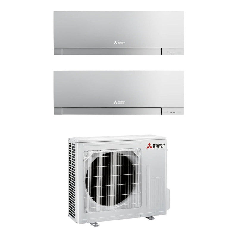 Mitsubishi Electric | Multi-Split-Klimaanlage 1x MSZ-EF25VGK-S + 1x MSZ-EF42VGK-S an MXZ-2F53VF | 5,3 kW | Silber — Set aus Innen- und Außengerät