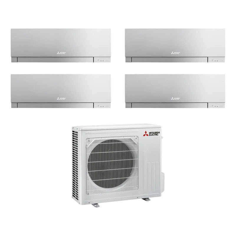 Mitsubishi Electric | Multi-Split-Klimaanlage 4x MSZ-EF25VGK-S an MXZ-4F80VF | 8,0 kW | Silber — Set aus Innen- und Außengerät