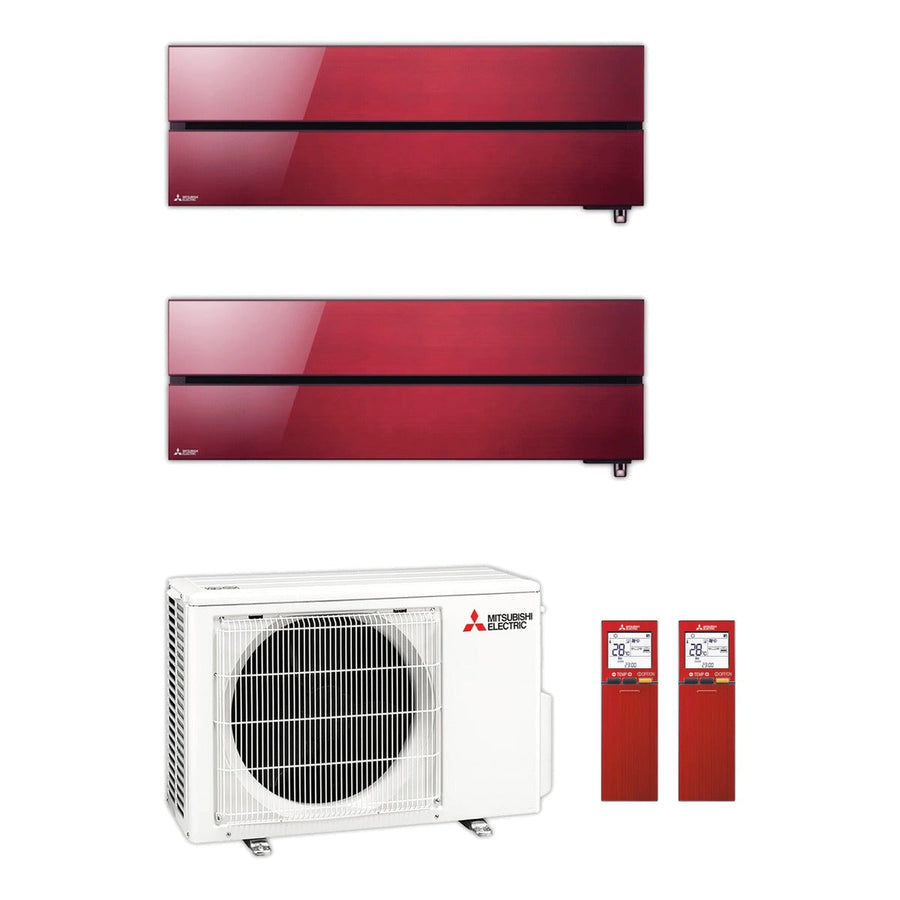 Mitsubishi Electric | Multi-Split-Klimaanlage 2x MSZ-LN25VG2R an MXZ-2F33VF | 3,3 kW | Rubinrot — Set aus Innen- und Außengerät