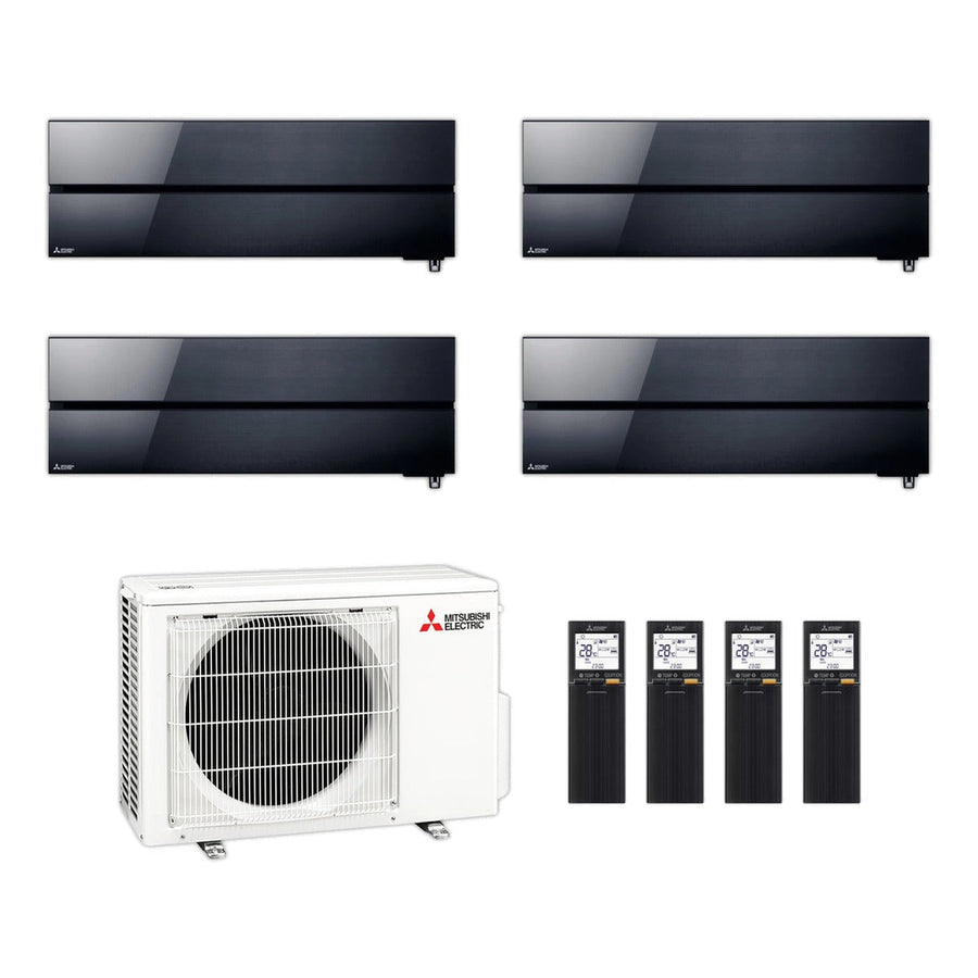 Mitsubishi Electric | Multi-Split-Klimaanlage 4x MSZ-LN25VGB an MXZ-4F83VF | 8,3 kW | Schwarz — Set aus Innen- und Außengerät