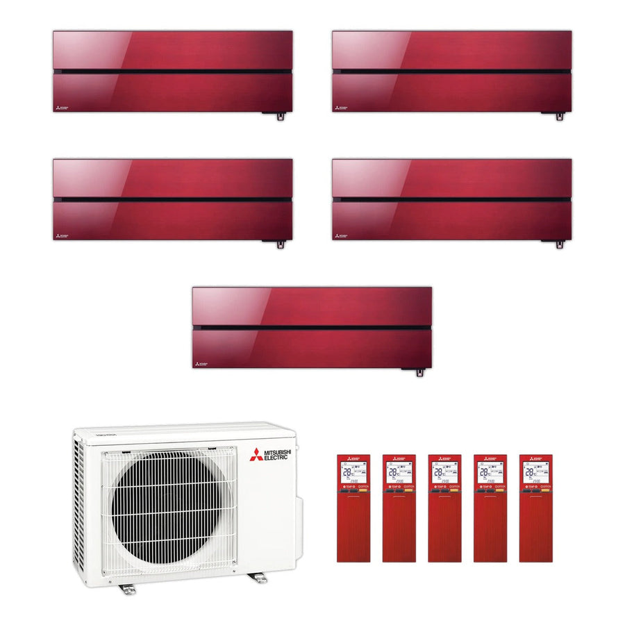 Mitsubishi Electric | Multi-Split-Klimaanlage 5x MSZ-LN25VG2R an MXZ-5F102VF | 10,2 kW | Rubinrot — Set aus Innen- und Außengerät