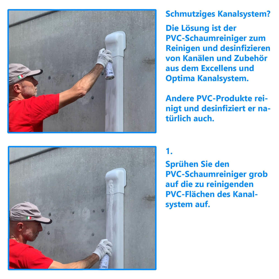 PVC CLEANER Schaumreiniger zum Reinigen und desinfizieren von Kanälen und Zubehör