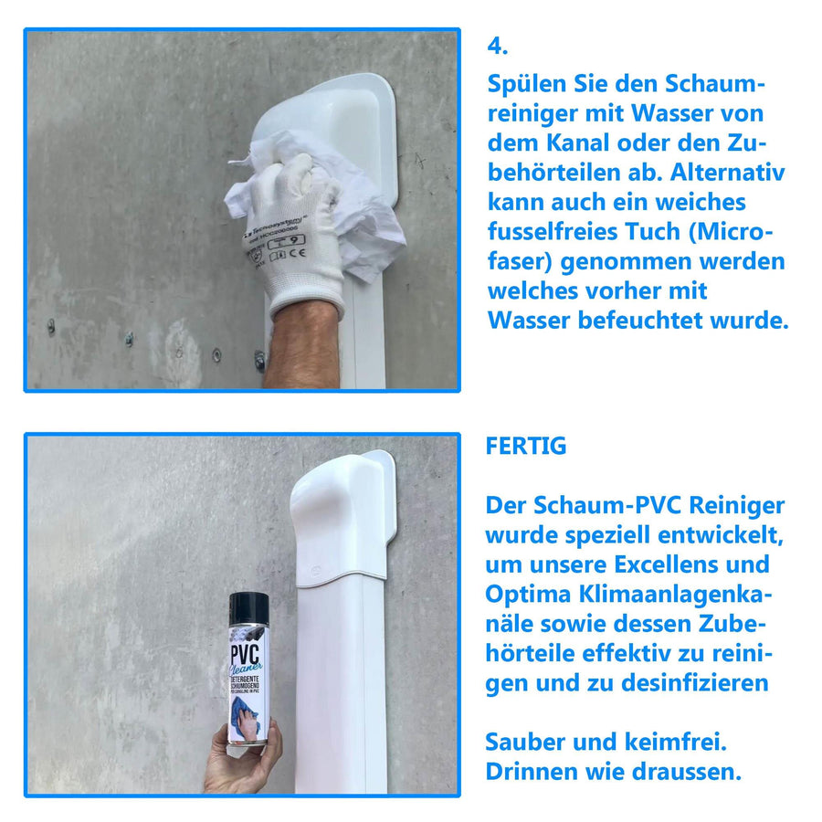PVC CLEANER Schaumreiniger zum Reinigen und desinfizieren von Kanälen und Zubehör