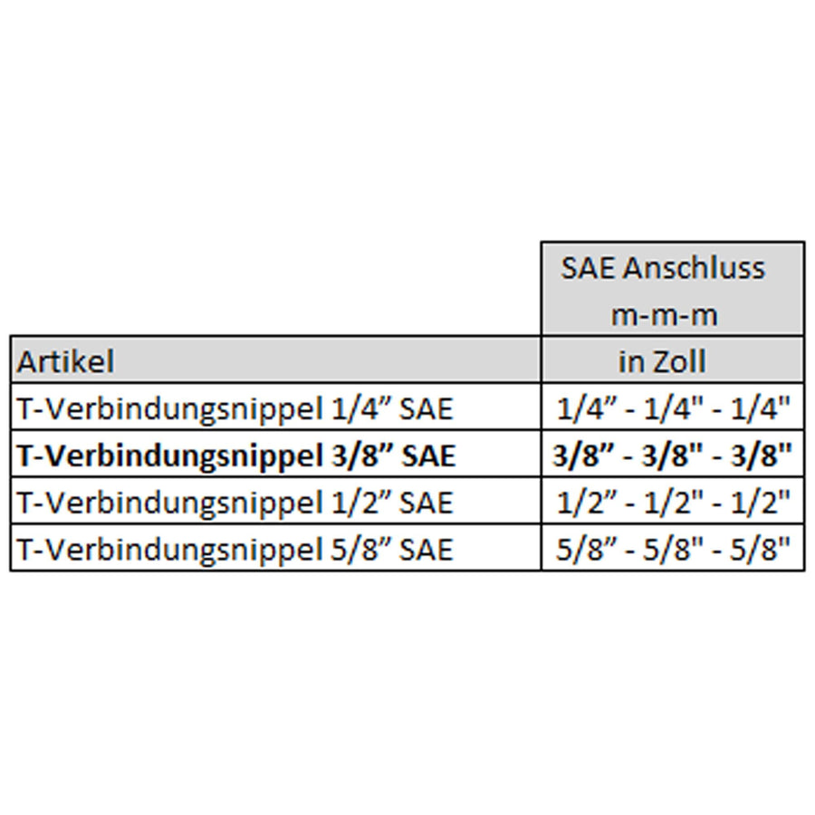 T-Verbindungsnippel Messing 3/8 Zoll für Kupferrohr