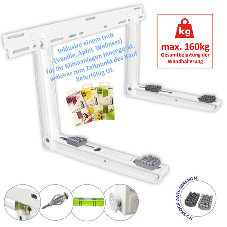 Wandkonsole GIOTTO SG-160 EVO grauweiß Wandhalterung für Split Klimaanlage Aussengerät inkl. Duftfrisch