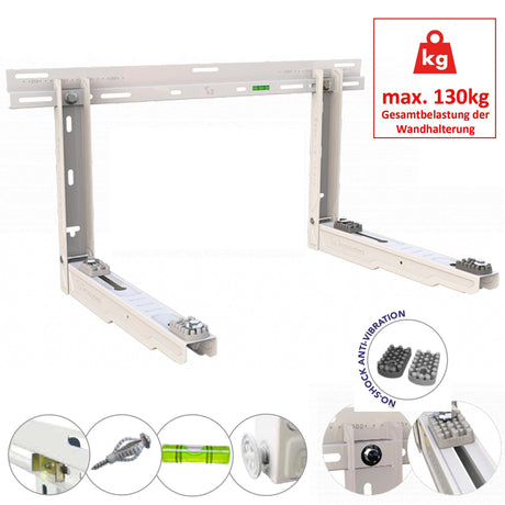 Wandkonsole Leonardo SL-500 grauweiß Wandhalterung für Split Klimaanlage Aussengerät bis 110kg